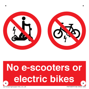 No e-scooters or electric bikes